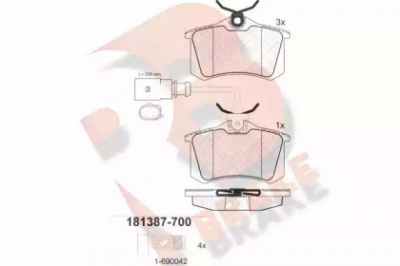 R BRAKE rb1387700 -  Комплект тормозных колодок, дисковый тормоз